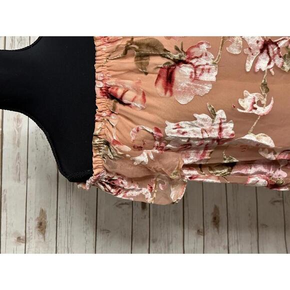 Xhilaration romantic off-shoulder burnt velvet floral trapeze dress Size Small - Picture 2 of 3